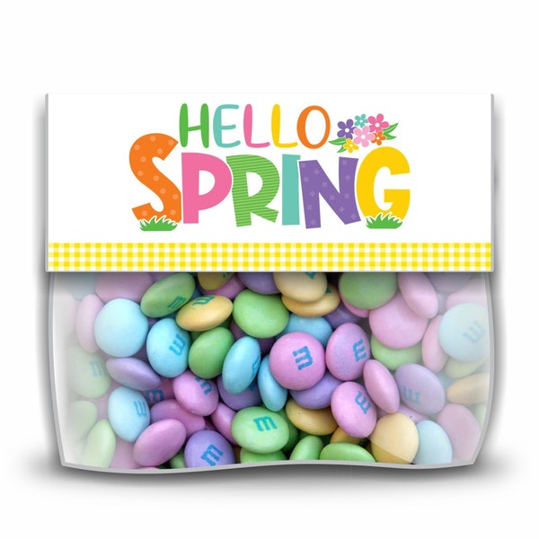 Printable Hello Spring Treat Bag Toppers, Hello Spring Bag Toppers, Spring Bag Toppers, Hello Spring Treat Tags, Hello Spring Favor Tags