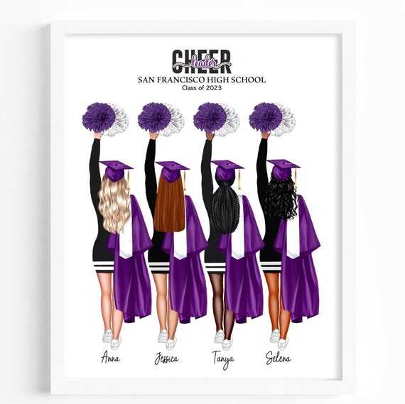 Cheerleading Graduation Print Personalized Cheerleader 