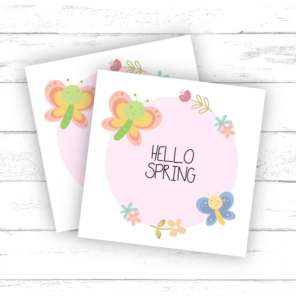 Printable Hello Spring Gift Tags, Hello Spring Cookie Tags, Hello Spring Tags, Hello Spring Favor Tags, Spring Tags, Spring Cookie Tags