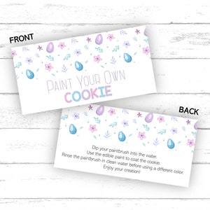 Printable Easter Paint Your Own Cookie Bag Toppers, Easter PYO Cookie ...