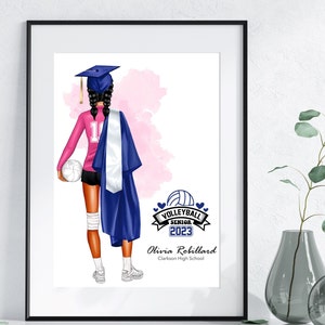 Personalized Volleyball Graduation Print, Volleyball Graduation Gift, Volleyball Gift, Custom Graduation Print, Volleyball, Graduation Print