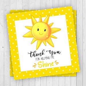 Afdrukbare dank u voor het helpen van mij Shine Tags, leraar Gift Tags, leraar Cookie Tags, leraar waardering Tags, dank u leraar Tags