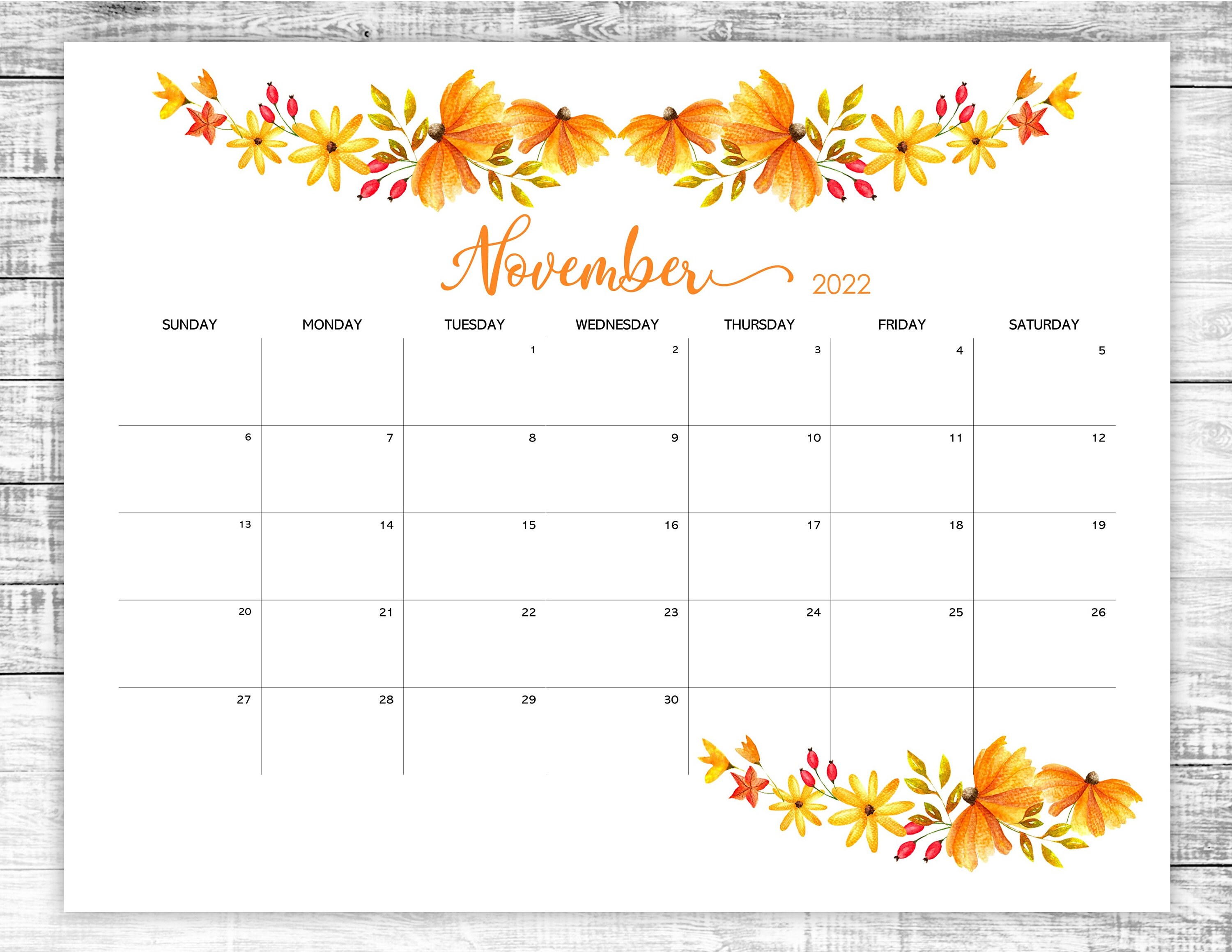 printable november calendar 2022 thanksgiving november 2022 etsy israel