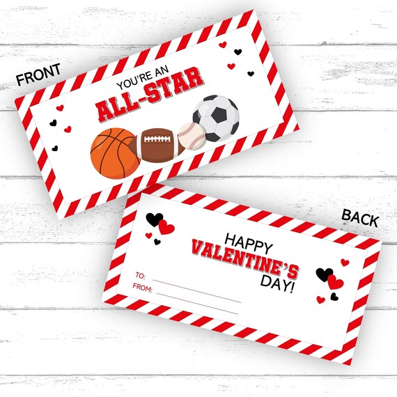 Printable Valentine You're an All Star Treat Bag Toppers | Etsy