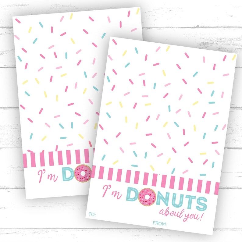 Printable Valentine I/'m Donuts About You Cookie Cards Valentine/'s Day Cookie Cards Valentine/'s Day Gift Tags Valentine/'s Day Cookie Tags