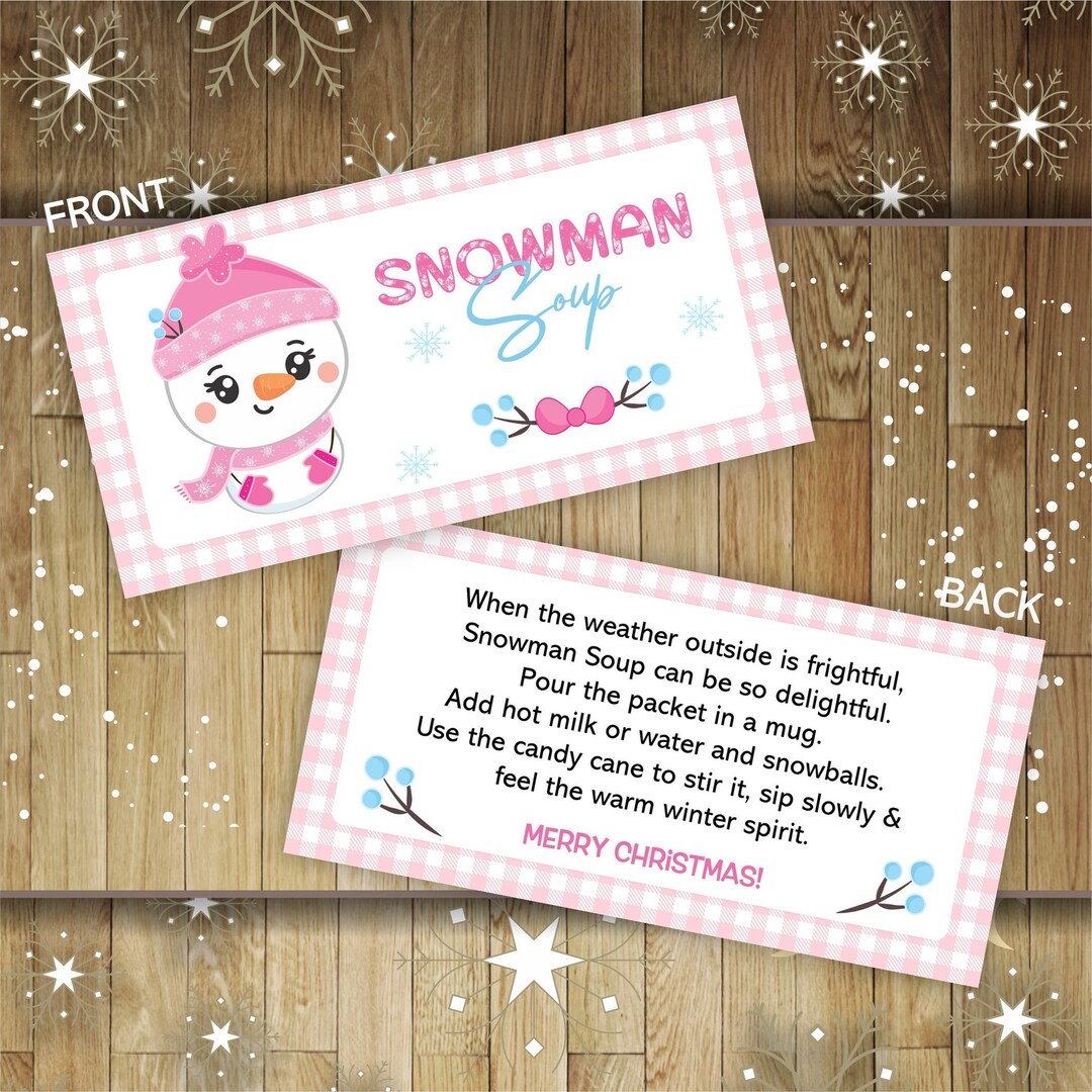 Printable Snowman Soup Treat Bag Topper, Snowman Soup Favor Tags ...