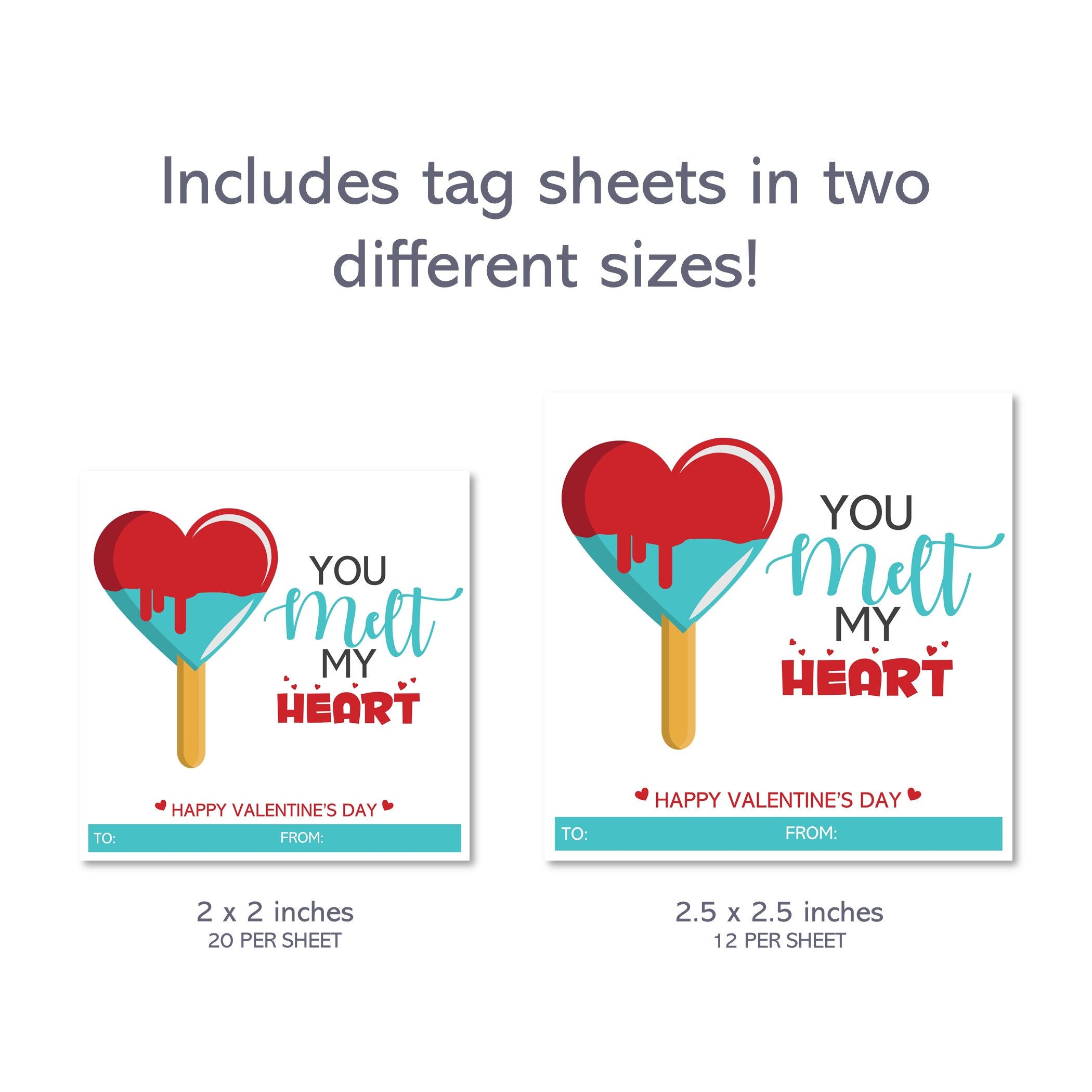 Printable Valentine You Melt My Heart Gift Tags Etsy