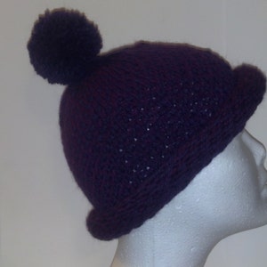 Purple Shades Knitted Cap with PomPom