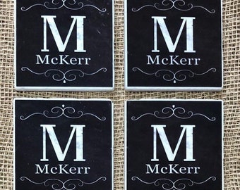 Personalized drink coasters, personalized coasters, personalized monogram coasters, stone coasters, drink coasters, custom coasters, coaster