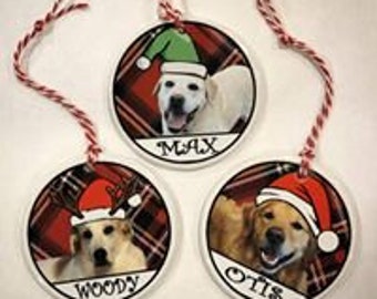 Dog Christmas Ornament, Personalized Dog Christmas Ornament, Dog Porcelain Ornament, Dog Photo Ornament, Dog Christmas, Pet Ornaments, Dog