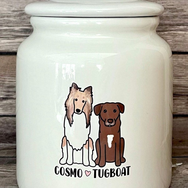 Personalized Dog Treat Jar, Dog Treat Container, Dog Treat Jar Name, Ceramic Dog Treat Jar, Dog Treat Jar, Dog Gift, Puppy Gift, Dog Mom