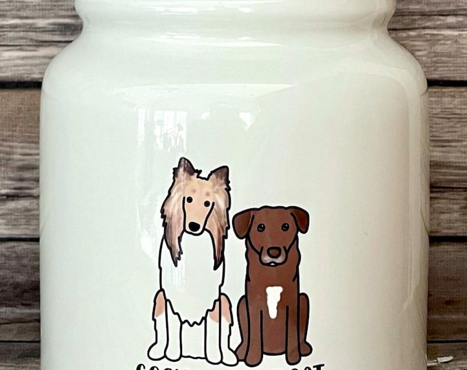 Personalized Dog Treat Jar, Dog Treat Container, Dog Treat Jar Name, Ceramic Dog Treat Jar, Dog Treat Jar, Dog Gift, Puppy Gift, Dog Mom