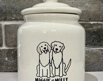 Large Dog Treat Jar, Dog Treat Container, Dog Treat Jar Personalized, Ceramic Dog Treat Jar, Dog Treat Jar, Dog Gift, Puppy Gift, Dog Mom