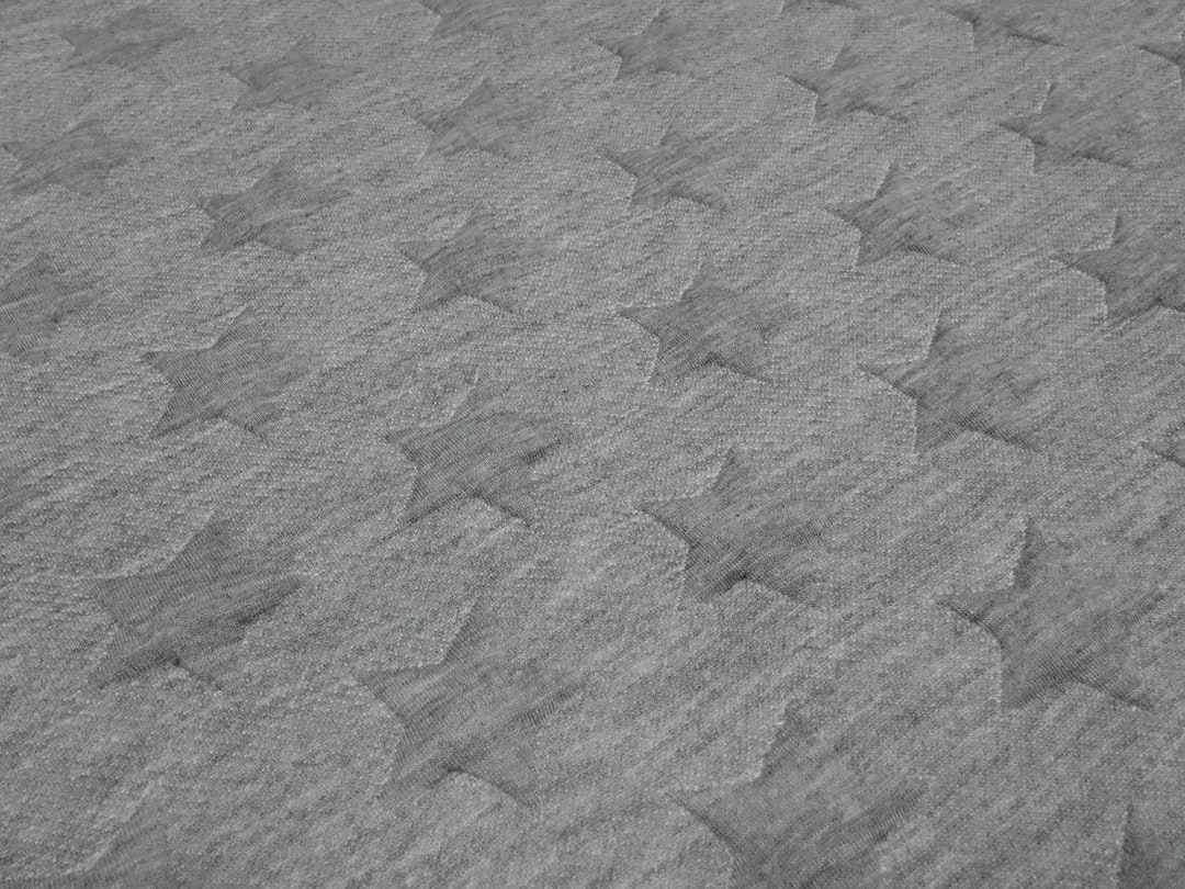 Fabric Soft Jacquard Knit Fabric With Star Design Gray Melange Etsy