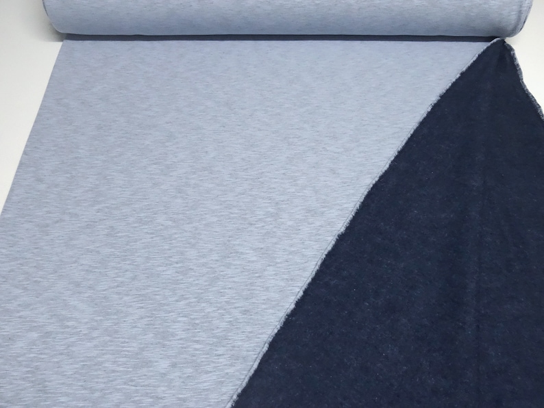 Fabric sweatshirt fabric with soft inside uni blue light blue baby blue melange dress fabric children/'s fabric