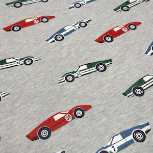 Fabric sweatshirt fabric alpine fleece racing car racing car grey red colorful children&#39;s fabric dress fabric hoodie fabric