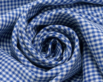 Fabric Cotton Zefir Karo 2 mm in blue white checked dress fabric breast fabric decorative fabric