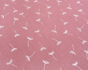 Fabric 100% cotton muslin double gauze dandelion design pink white blouse fabric burp cloth children's fabric