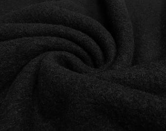 tissu italien laine bouillie laine bouillie walkloden noir uni robe tissu manteau tissu veste tissu