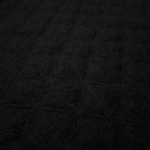 Tejido de lana hervida con estampado de rombos, tejido acolchado negro para abrigo, tejido para chaqueta, tejido acolchado