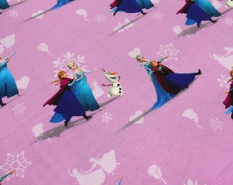Tessuto jersey di cotone Disney Frozen Anna Elsa Olaf rosa colorato tessuti per bambini tessuti per abiti tessuto con licenza