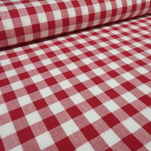 Fabric 100% cotton Zefir Karo 1 cm red white checked dress fabric decorative fabric blouse fabric