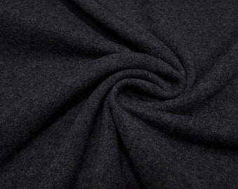 Fabric Italian Merino knit fabric Merino knit wool plain anthracite gray melange dress fabric children's fabric