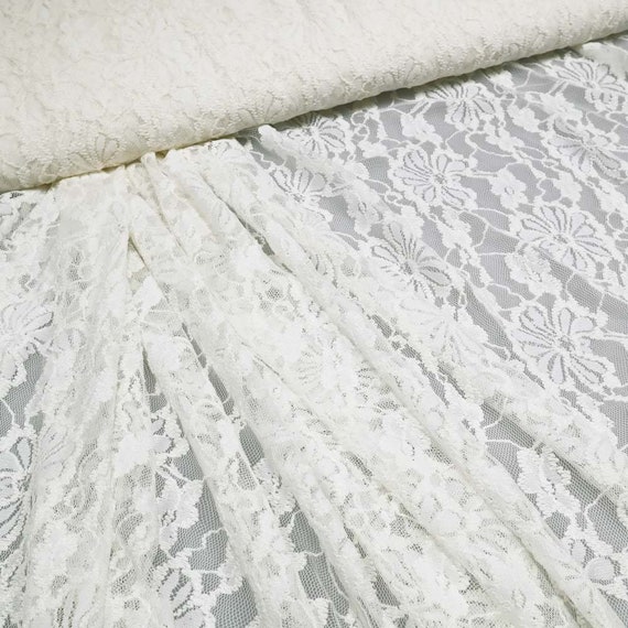 Fabric Lace Lace Fabric Floral Pattern Off-white Off-white Ecru