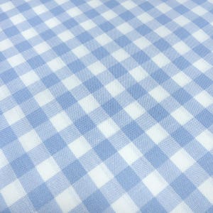 Cotton fabric, Zefir check pattern, 1 cm, blue, light blue, white checkered, dress fabric, decorative fabric, blouse fabric