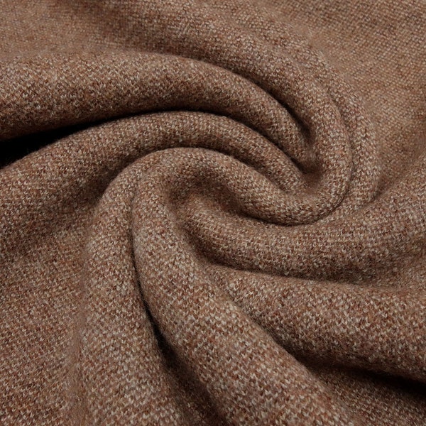 fabric Italian 100% merino knit new wool tweed look terra brown dress fabric jacket fabric