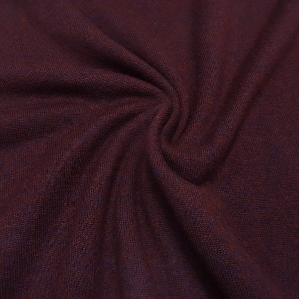 Stoff Ital. Strickstoff 100% Merinowolle Wolle uni bordeaux rot melange Kleiderstoff Kinderstoff Merinostrick Wollstrick