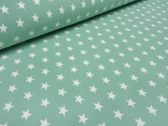 Cotton Jersey Fabric With Stars, Mint, Green, and White; Children's Fabric; Dress  Fabric - Etsy