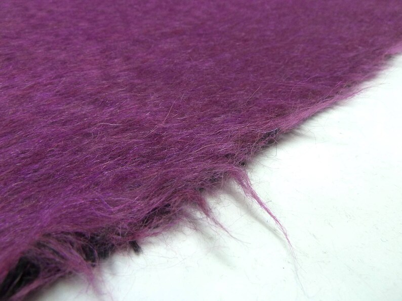 Fabric noble Ital Alpaca flush felon limit Fur imitat Fake Fur fuchsia purple melange mantle fabric jacket fabric