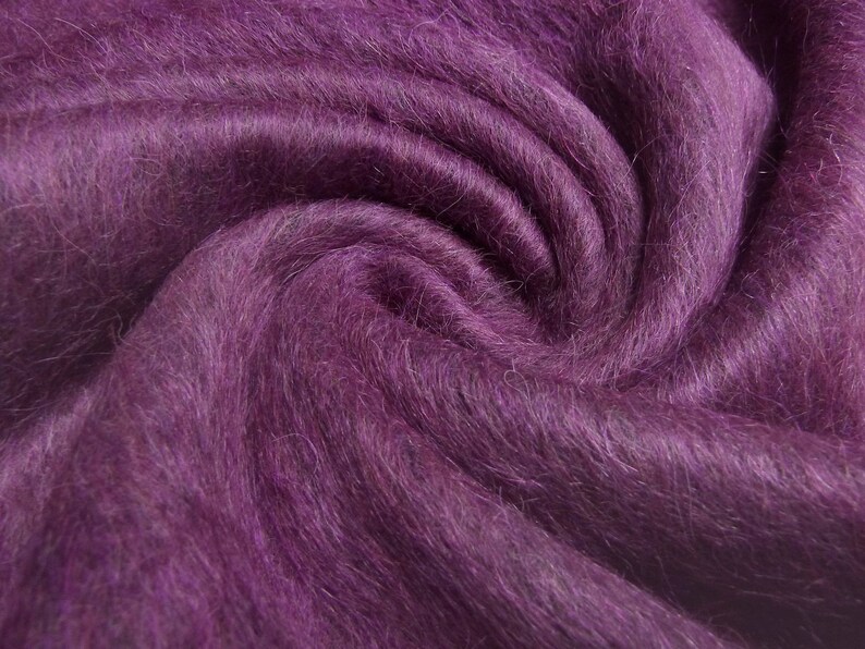 Fabric noble Ital Alpaca flush felon limit Fur imitat Fake Fur fuchsia purple melange mantle fabric jacket fabric