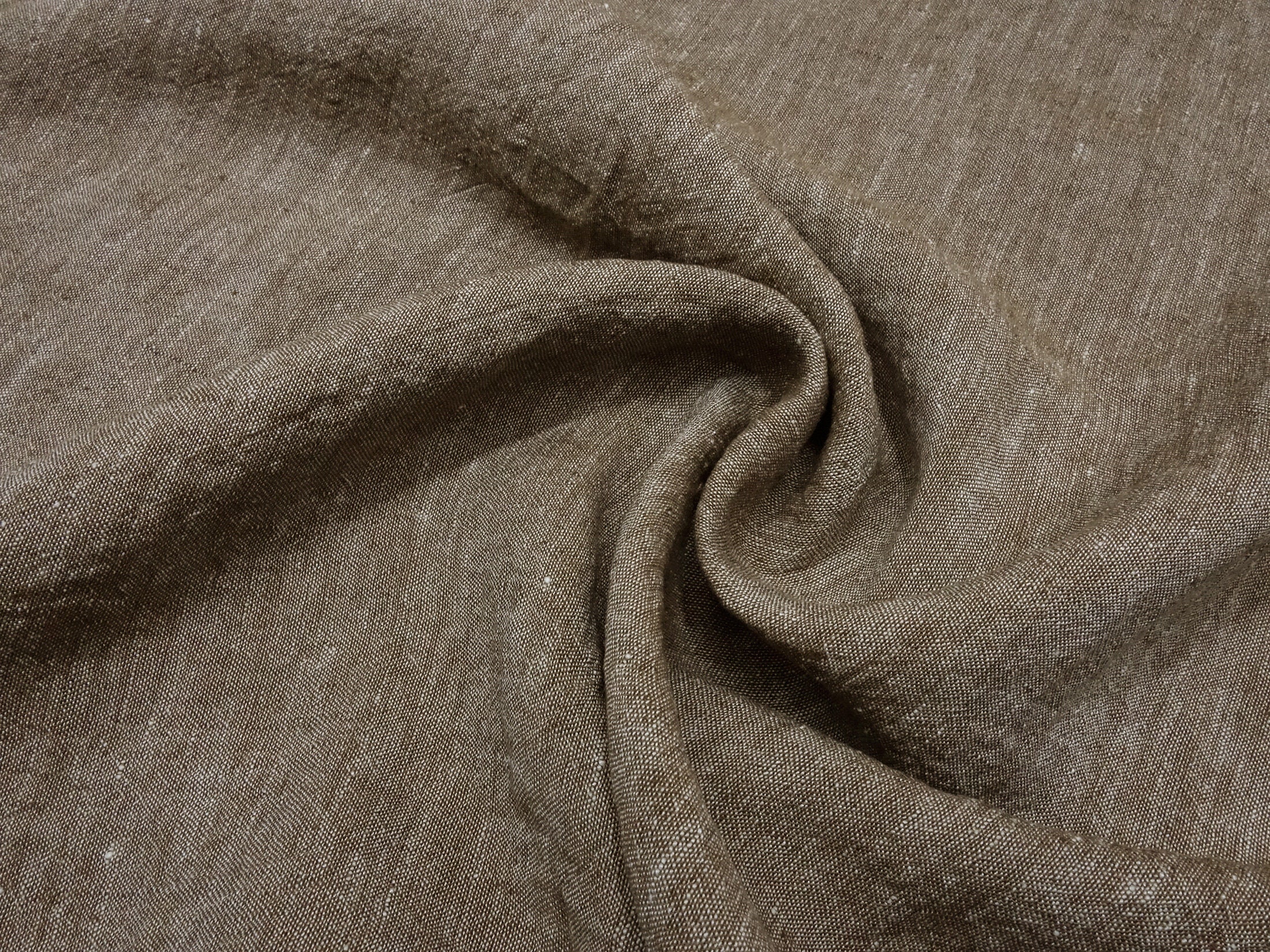 Fabric Ital. Linen Crash uni braun taupé melange linen fabric Etsy
