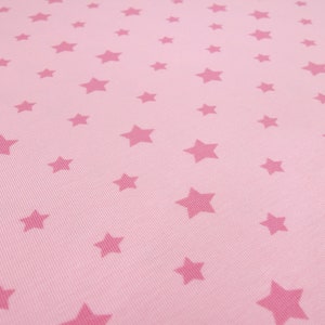 Tessuto in jersey di cotone con disegno a stella, tessuto rosa per bambini, tessuto per abito
