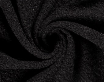 Fabric heavy bouclé coat fabric dress fabric plain black decorative fabric