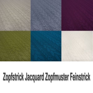 Fabric cable knit jacquard cable pattern jersey sold by the meter plain various colors dress fabric children&#39;s fabric