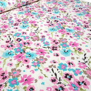 Stoff Viskose Jersey Blumen Streublumen braun bordeaux oliv ocker Kleiderstoff