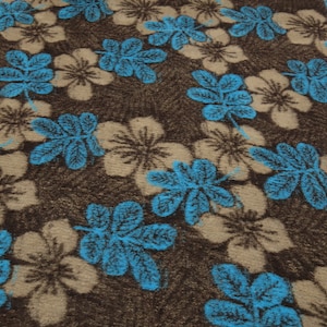 2nd choice pleats - fabric patterned walk, loden flowers leaves brown beige turquoise dress fabric coat fabric