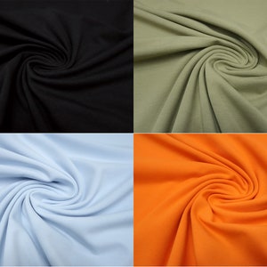 Fabric cotton jersey Uni sold by the meter from 25 cm OEKO-TEX® Standard 100 clothing fabric - various colors to choose from