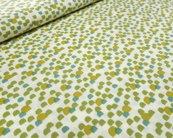 Tissu coton popeline petit motif motif graphique ecru vert kiwi curry robe tissu chemisier tissu tissu décoratif