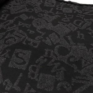 Tela algodón jersey lana tops intarsia letras ensalada negro gris vestido tela