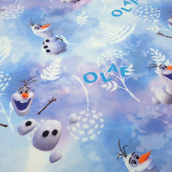 Fabric cotton jersey Disney Frozen Frozen Olaf design blue white colorful children's clothing fabric licensed fabric
