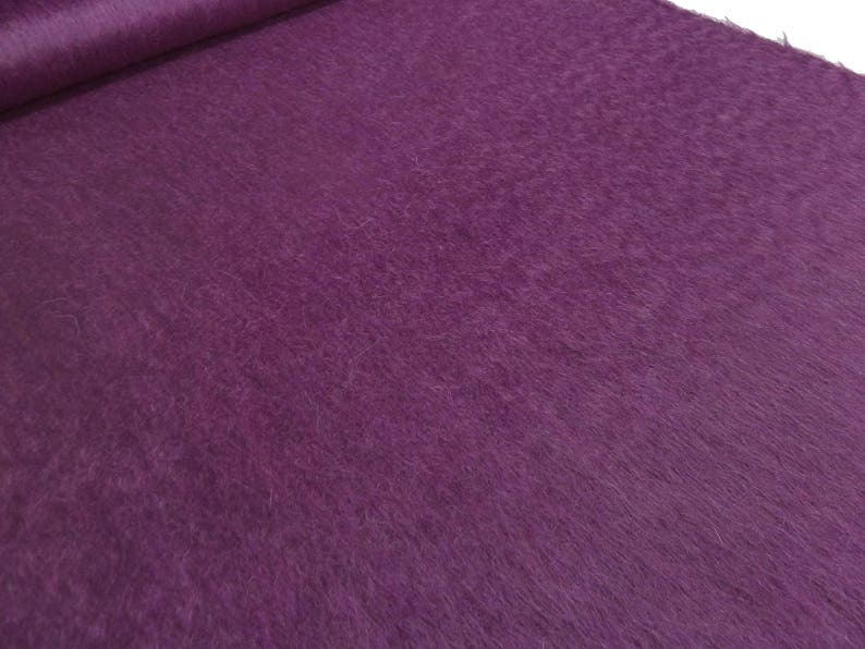 Fabric noble Ital Alpaca flush felon limit Fur imitat Fake Fur fuchsia purple melange mantle fabric jacket fabric