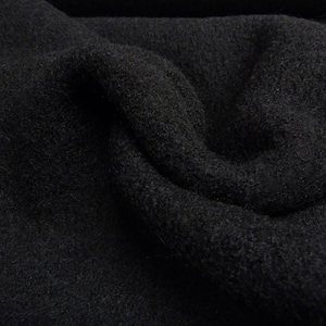 Fabric 100% wool, boiled wool, plain black, coat fabric, jacket fabric, dress fabric, traditional fabric