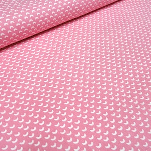 Stof katoen poplin klein patroon grafisch patroon roze wit jurk stof blouse stof decoratieve stof