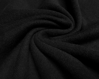 Fabric Italian Knitted fabric 100% merino wool plain black dress fabric children's fabric merino knit fabric merino knit