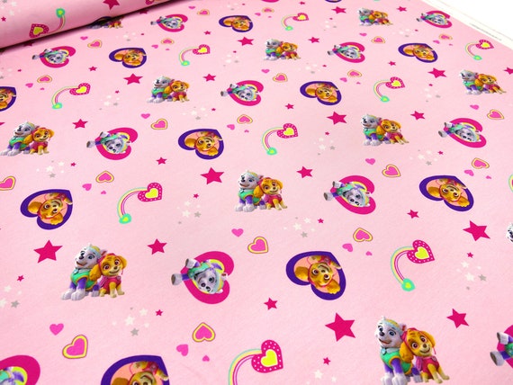 Original PAW Patrol Jersey Stoff Pink Bunt | Märchenhaft