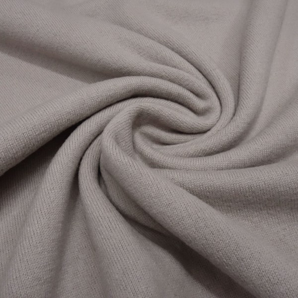 Fabric Italian Knitted fabric 100% merino wool plain mauve-grey clothing fabric children's fabric wool knit merino knit